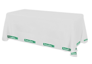 Messeduk med Franzefoss-logo